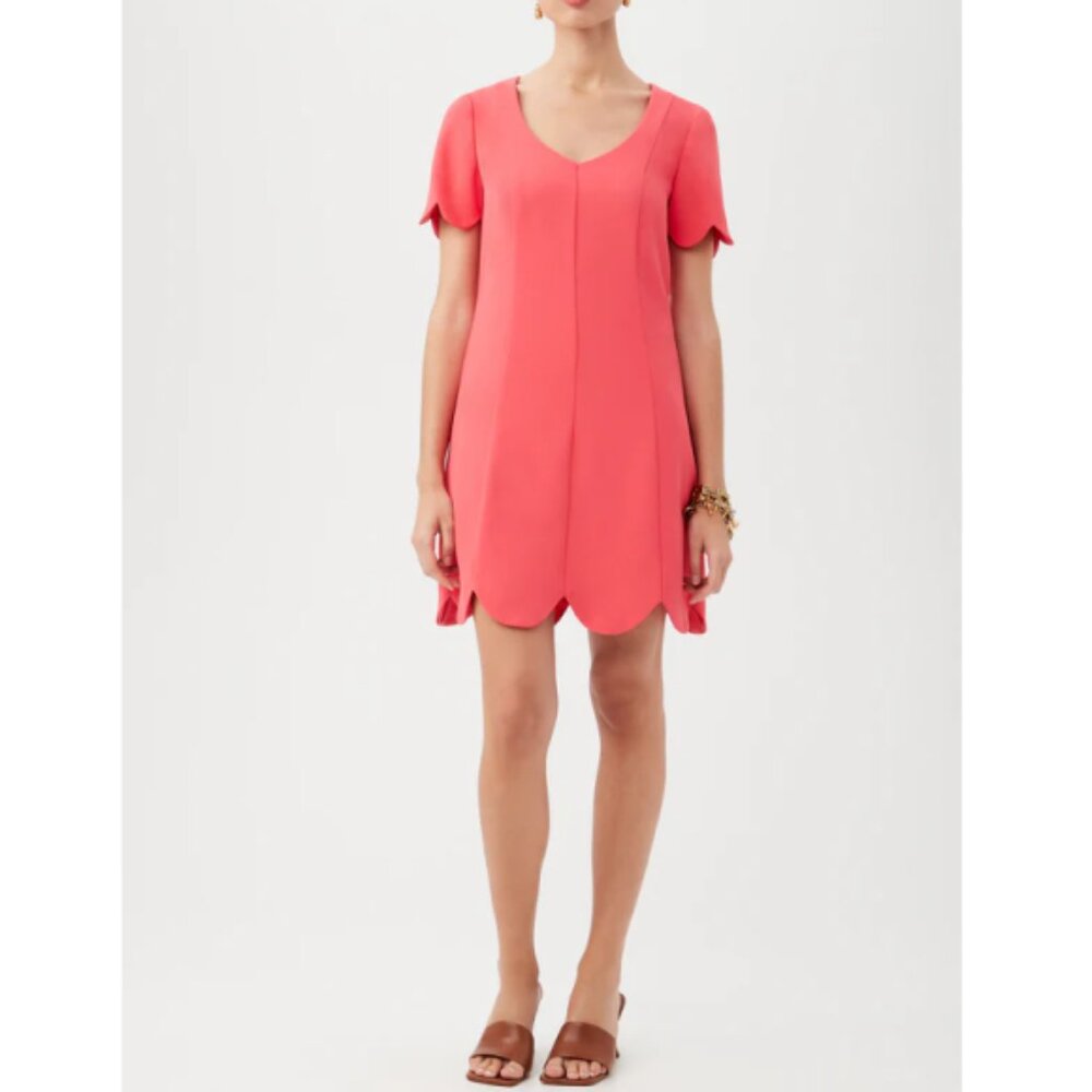Trina Turk 'Elation' Scalloped Hem Crepe Mini-Dress, Moroccan Sunset